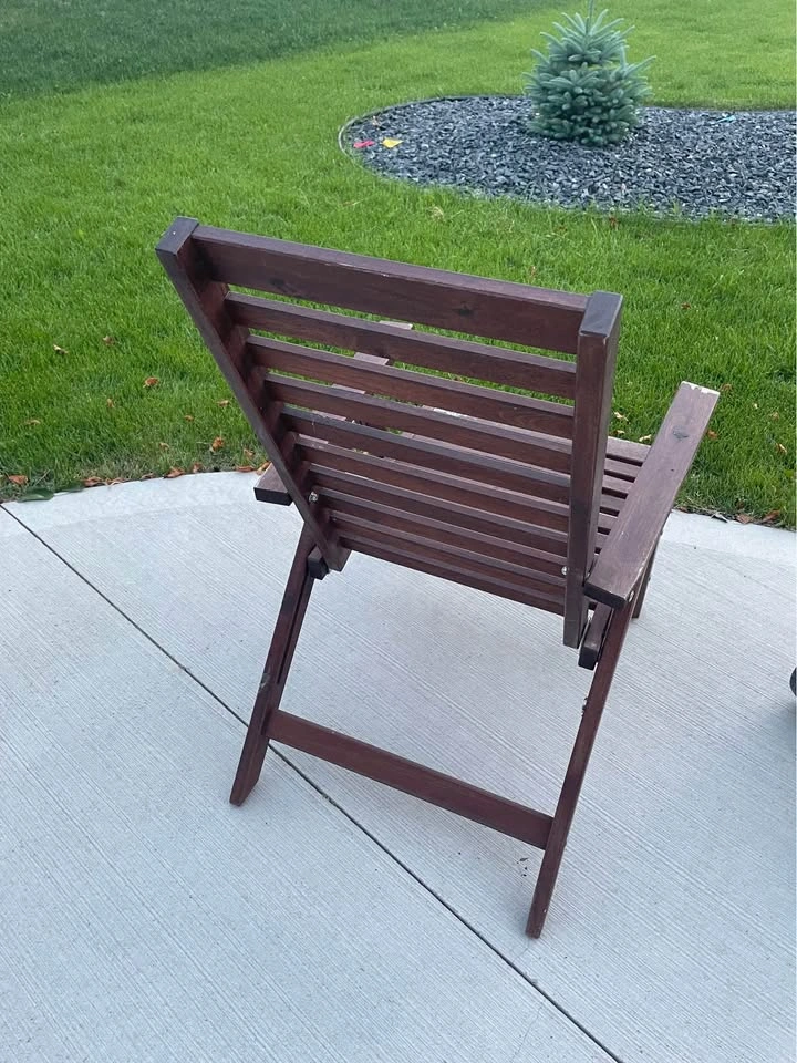 Weathered Outdoor Reclining Ikea Chair - photo 2
