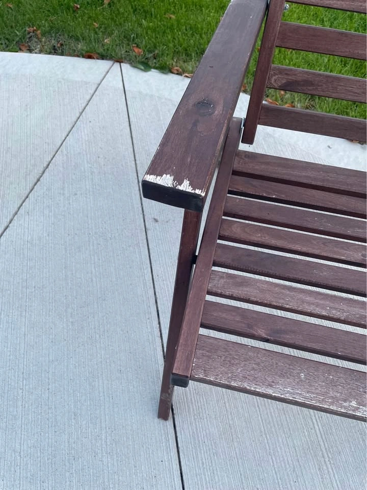 Weathered Outdoor Reclining Ikea Chair - photo 4