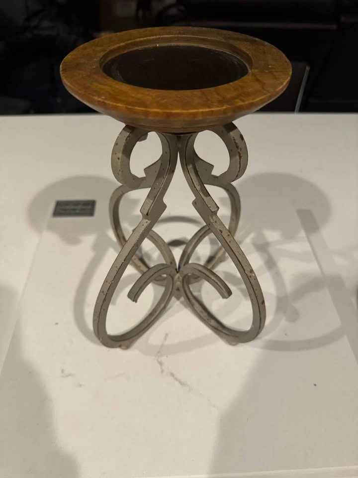 Metal & Wood Candle Holders - photo 2