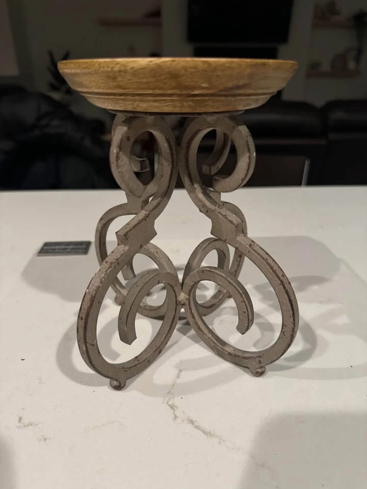 Metal & Wood Candle Holders - photo 4
