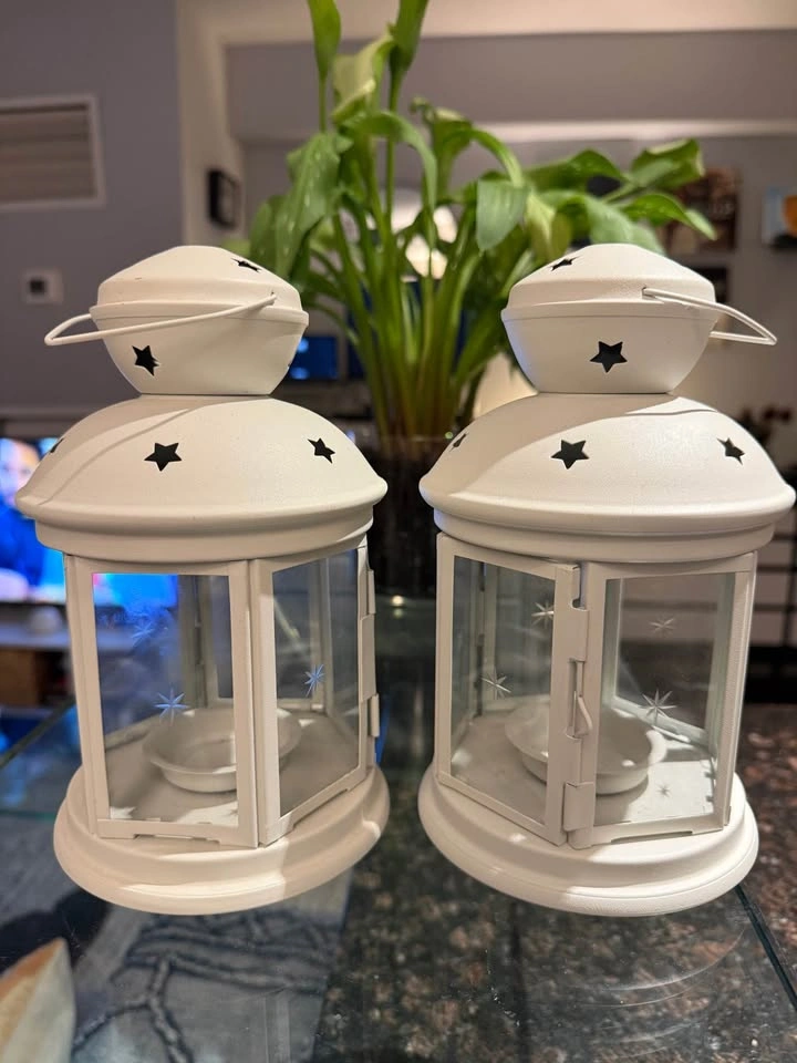 2 White Lanterns - Candle Holder - photo 2