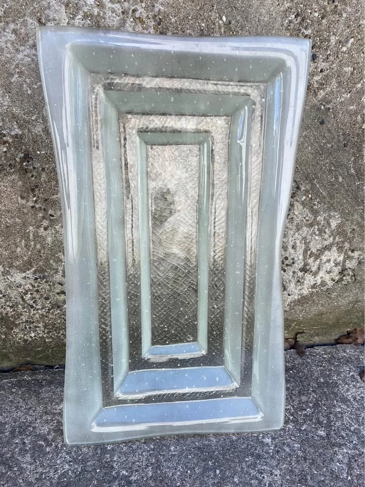 Large Textured Glass Platter - photo 2