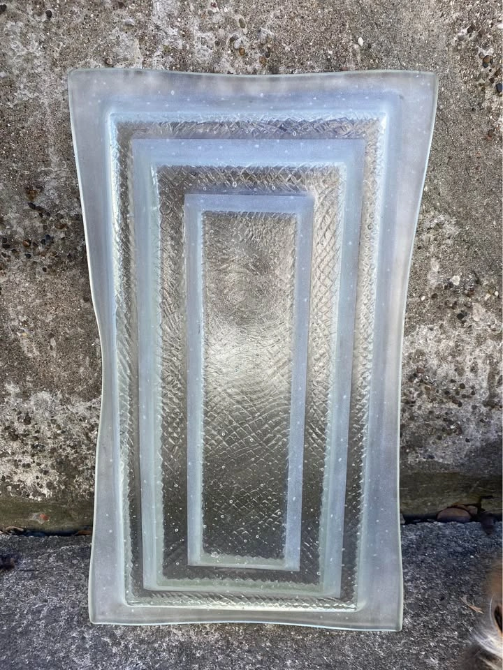 Large Textured Glass Platter - photo 3