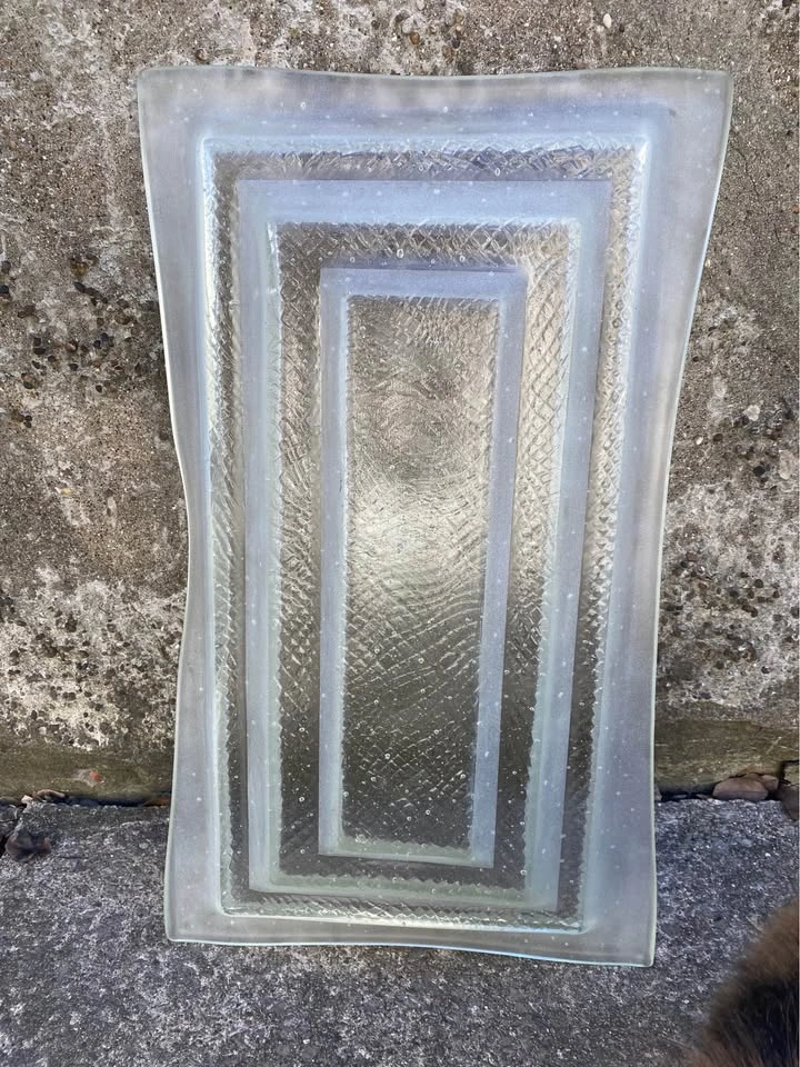 Large Textured Glass Platter - photo 4