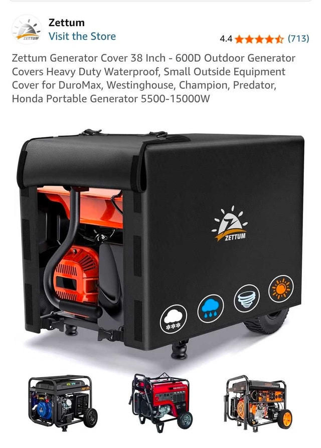 Zettum Generator Cover 38 Inch - 600D Outdoor Generator Cover