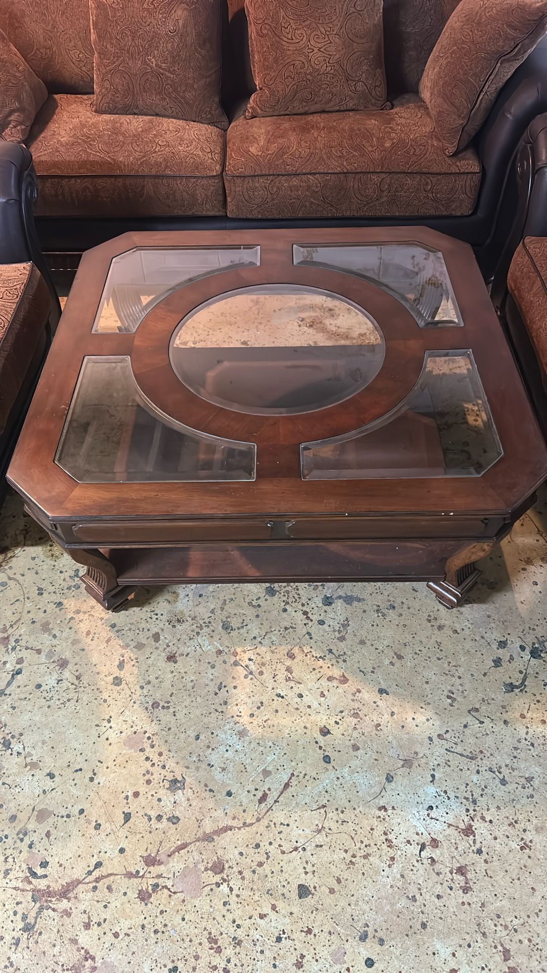 Real Wood Glass Table