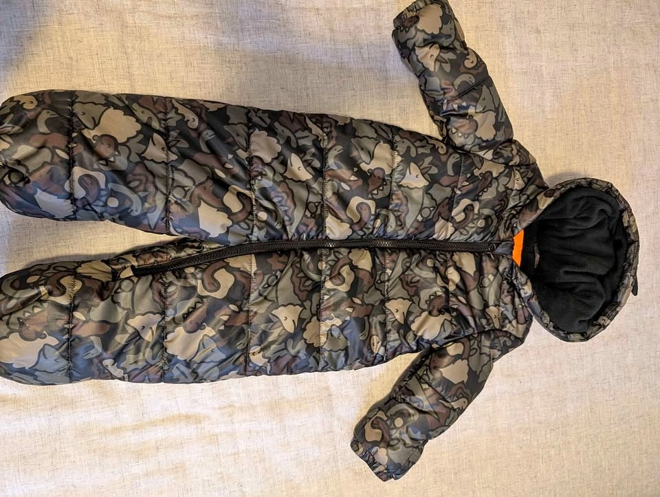 Dino camo snowsuit 12-18 months