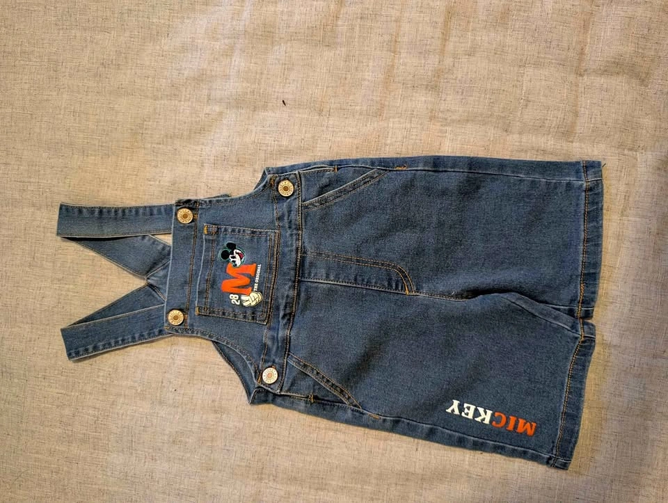 Mickey Mouse Blue Jean Overalls - Infant Size M