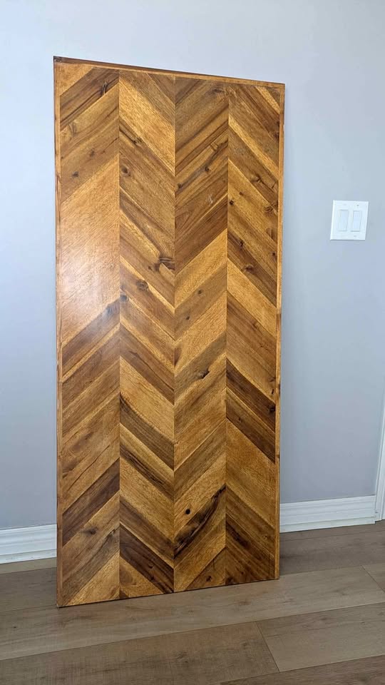 Chevron butcher block counterop