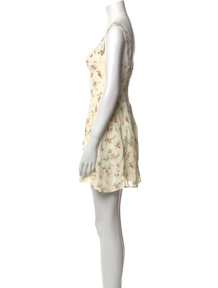 Brand New Reformation Floral Print Taiga Mini Dress - Small - photo 2
