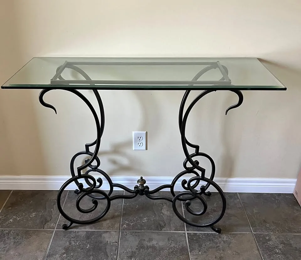 Iron Table with Glass Top thumbnail