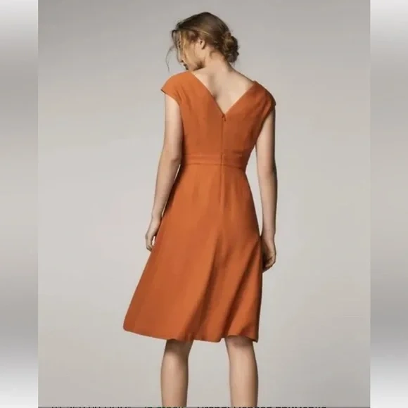 Brand New Massimo Dutti Dress Dark Orange Knee Length - Size 6-8 - photo 2