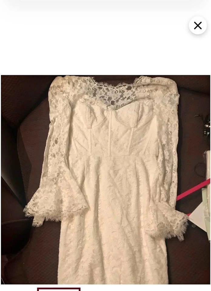 Brand New BCBG Max Azaria White Lace Knee Length Dress Size 4