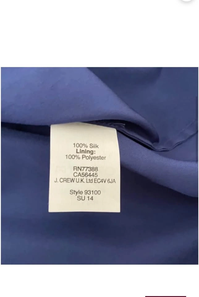 Brand New J Crew (real silk) blue dress size 4 - photo 4
