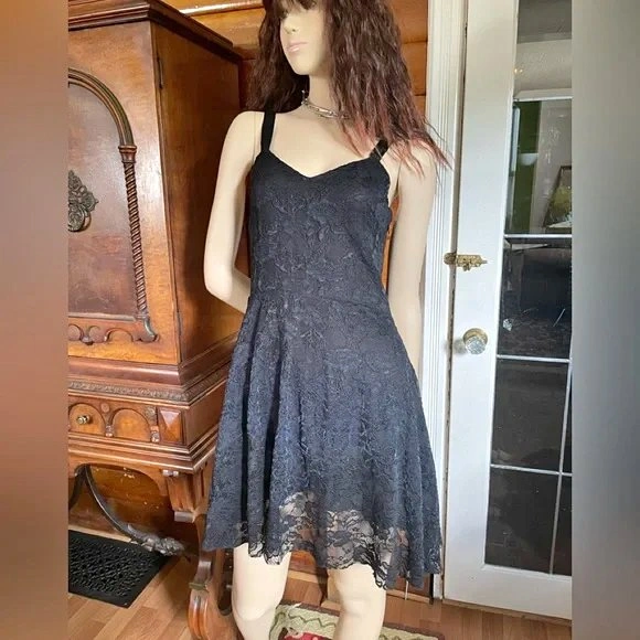 Free People Little Black Lace Dress (sweetheart neckline)