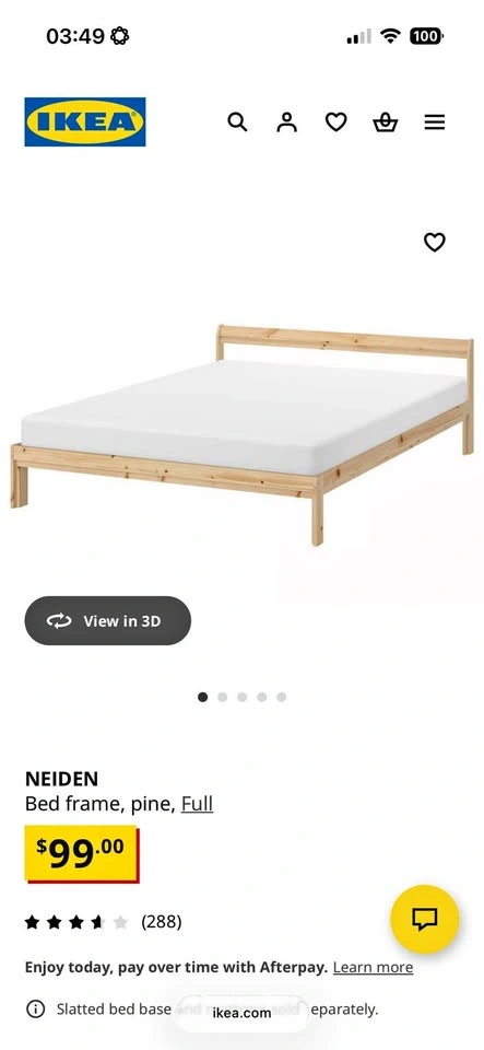 Neiden Bed Frame (double) & slatted base