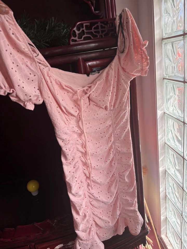 NWT Forever 21 mini milkmaid light pink dress size small