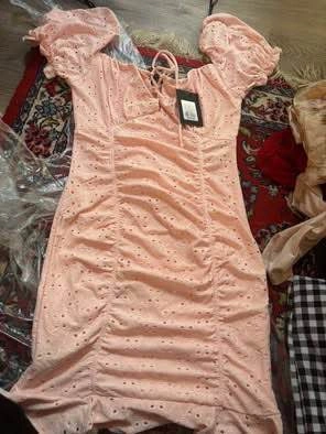 NWT Forever 21 mini milkmaid light pink dress size small - photo 3