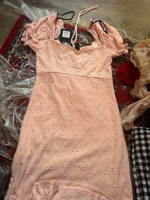 NWT Forever 21 mini milkmaid light pink dress size small - photo 4