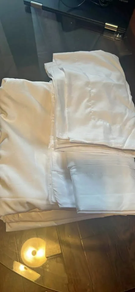 King size duvet cover and two pillow cases brand new. White thumbnail