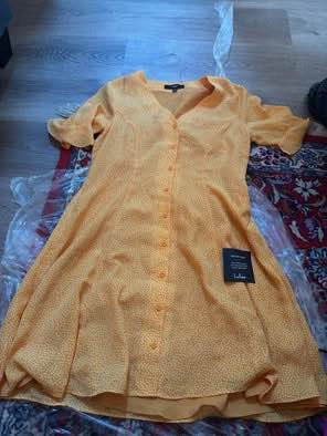 NWT Lulus mini dress yellow floral size small - photo 5