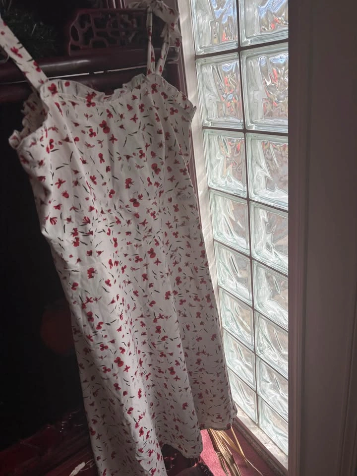 NWT Allegra K Midi White Floral Dress Size Small