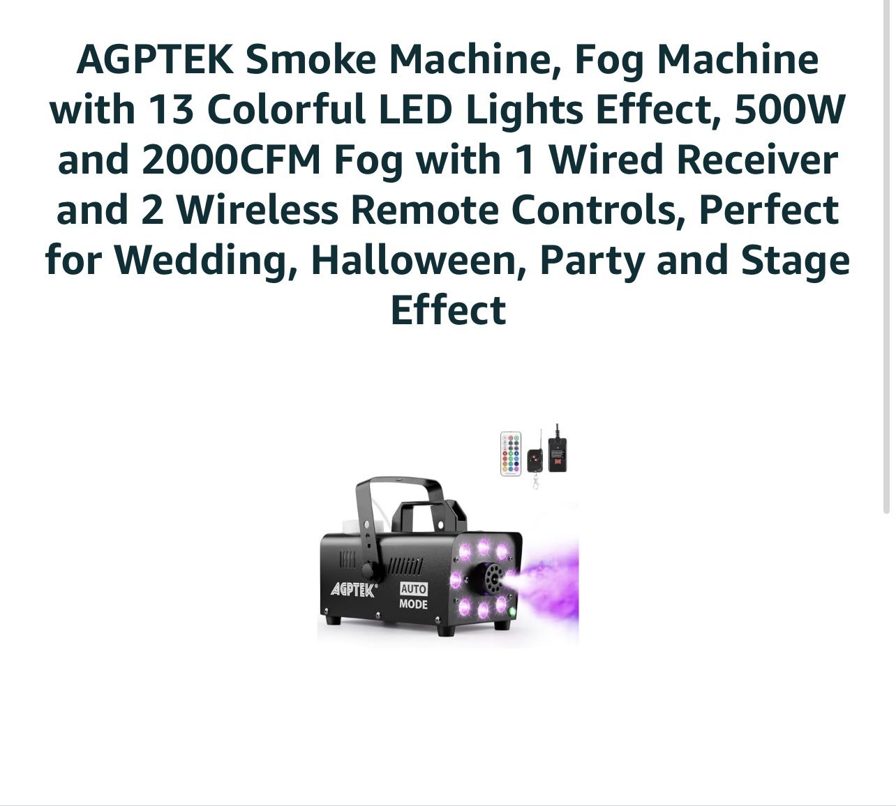 AGPTEK Smoke Machine