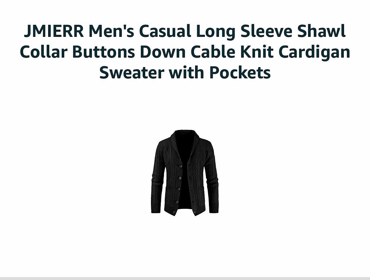 JMIERR Men's Casual Long Sleeve Cardigan Sweater