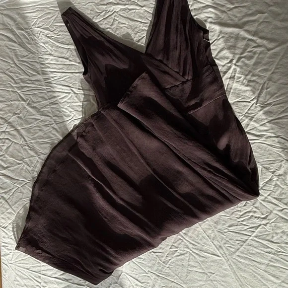 Brand New J Crew 100% Silk Crepe Dress Size 4 Brown Sleeveless - photo 3
