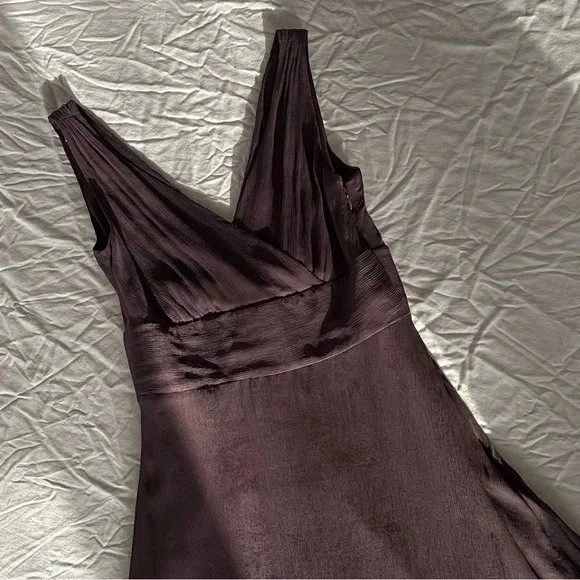 Brand New J Crew 100% Silk Crepe Dress Size 4 Brown Sleeveless - photo 4