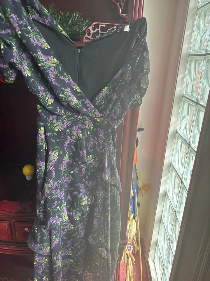 ASTR The Label Floral Print Handkerchief Dress Womens XS Black P - photo 5