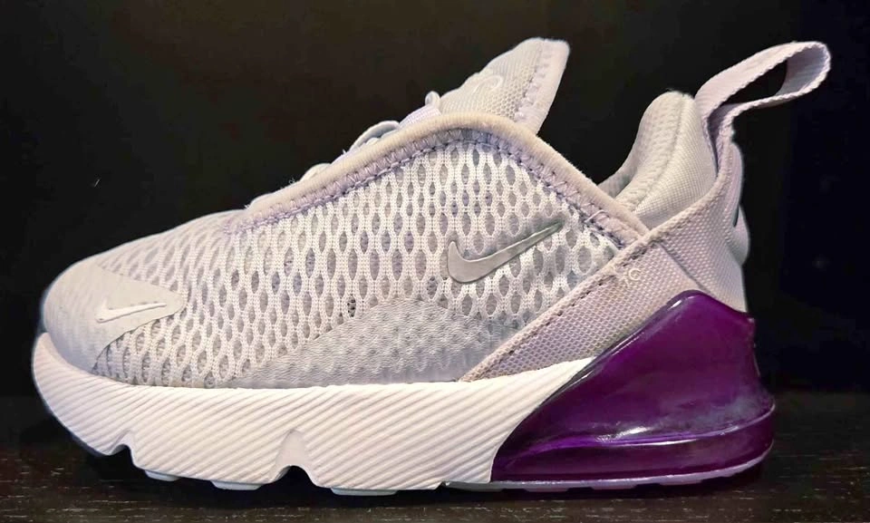 Nike Air Max 270 Toddler Shoes Grey Purple 6C