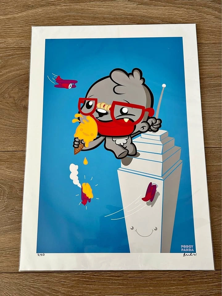Podgy Panda King Kong Art Print - Limited Edition Signed 7/50 Ri