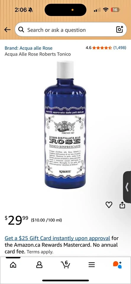 Sealed new Rosewater toner from Italy