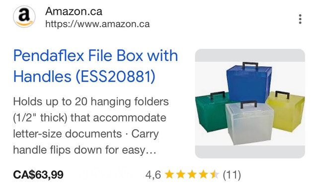 Pendaflex File Box with Handles