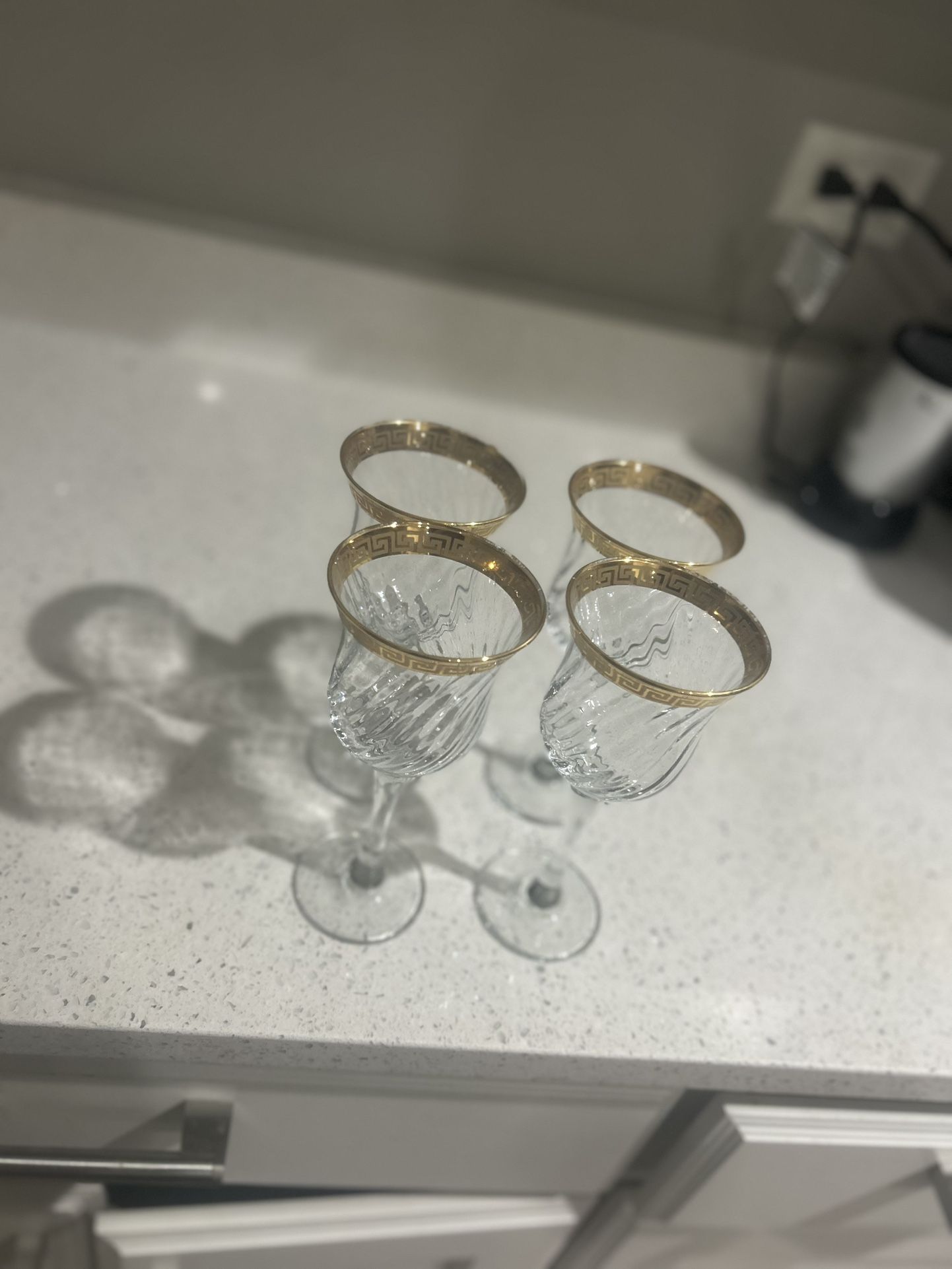 Vintage Italian Wine Glasses - Greek Gold Rim (Set of 4) - photo 2