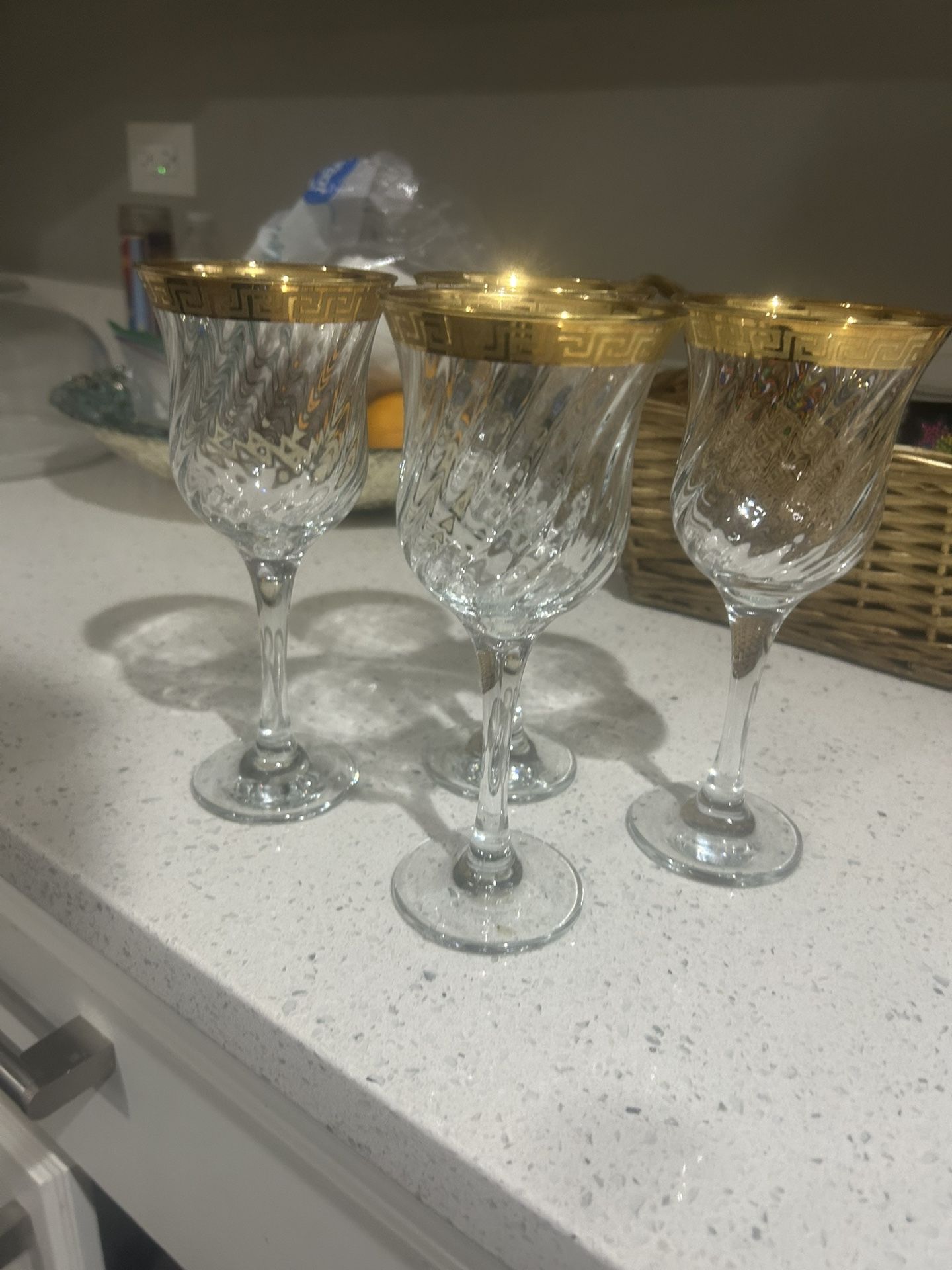 Vintage Italian Wine Glasses - Greek Gold Rim (Set of 4) - photo 5