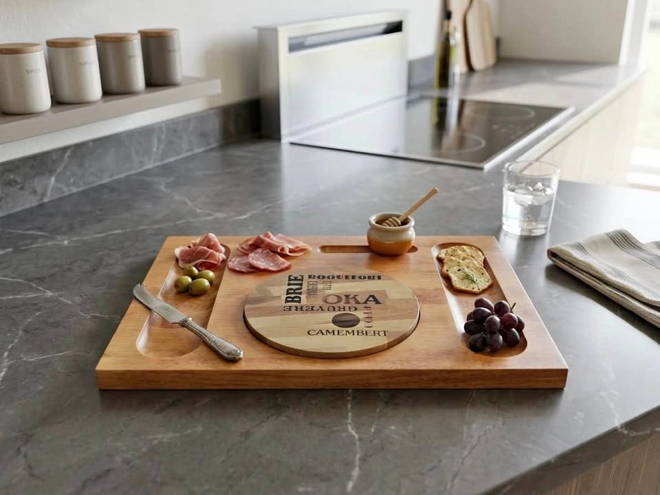 MCM vintage Canadian made Baribocraft wooden cheese board