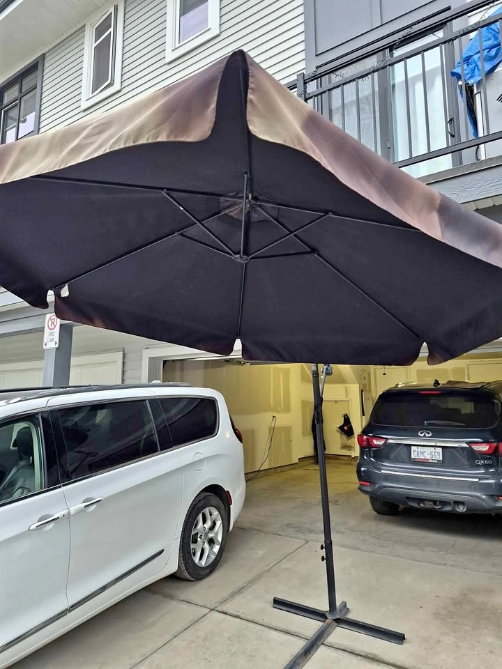 Black Patio Umbrella with Stand