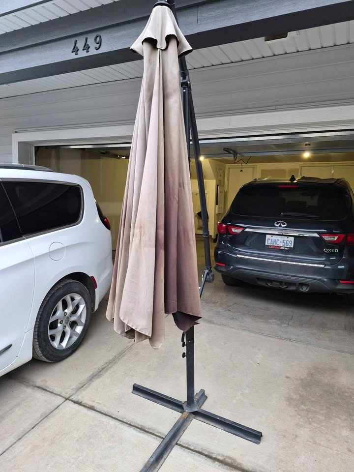 Black Patio Umbrella with Stand - photo 2