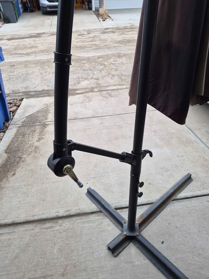 Black Patio Umbrella with Stand - photo 3