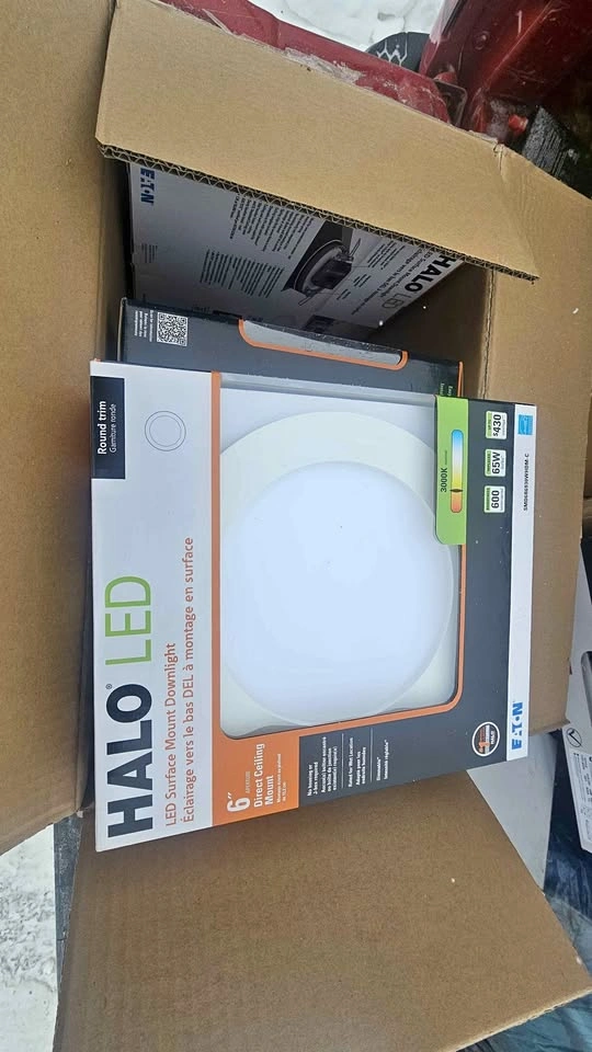 Halo LED flush mount lights