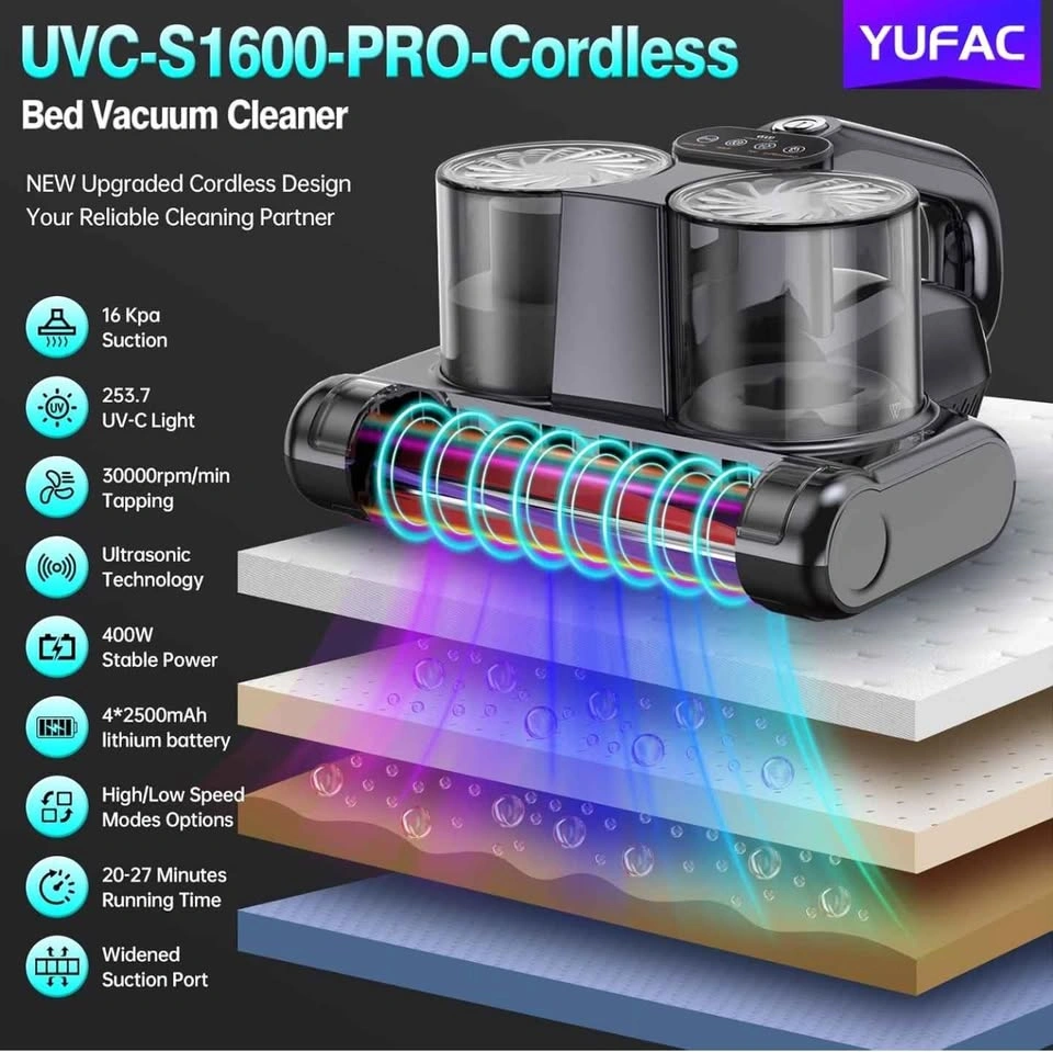 YUFAC UVC-S1600-PRO Cordless Bed Vacuum Cleaner - photo 2