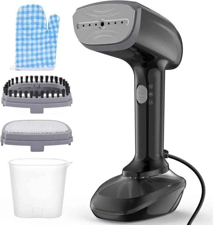Handheld Garment Steamer w/ Attachments - Powerful & Fast