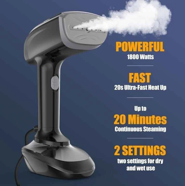 Handheld Garment Steamer w/ Attachments - Powerful & Fast - photo 2
