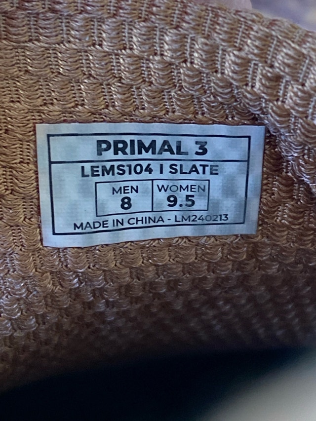 Lem's Primal 3 Zero Drop Wide Toe Box Shoes - M8 W9.5 - photo 3
