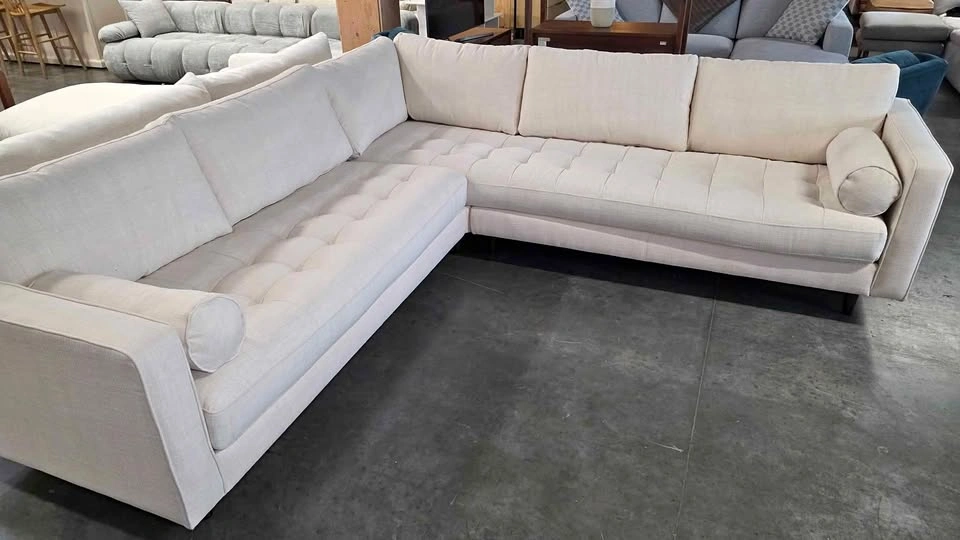 Tufted Corner Sectional - 107" | Biscuit Cream