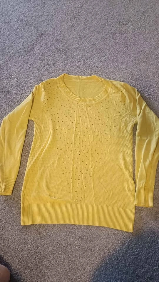 Yellow T-Shirt with Sequins - Medium