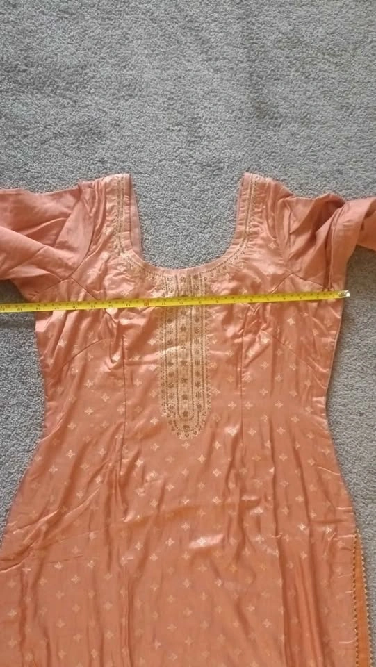 Punjabi Style Rose Copper Pant Plazo Suit w/ Dupatta - photo 2
