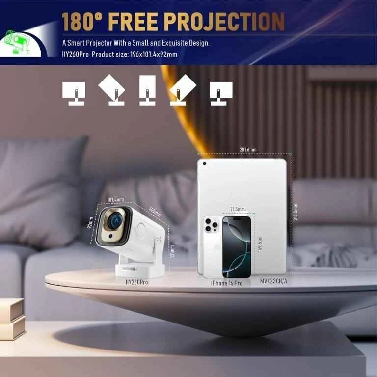 Eran HY260Pro Smart Projector 180° Free Projection - photo 3